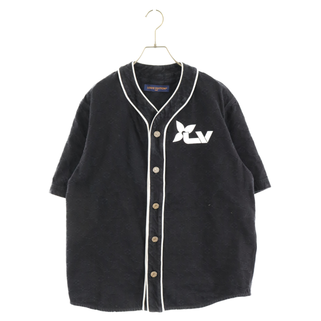 LOUIS VUITTON ルイヴィトン 23SS Monogram Black Denim BaseBallShirts RM232M UZD HPS12W モノグラム ブラックデニム ベースボールシャツ ブラック