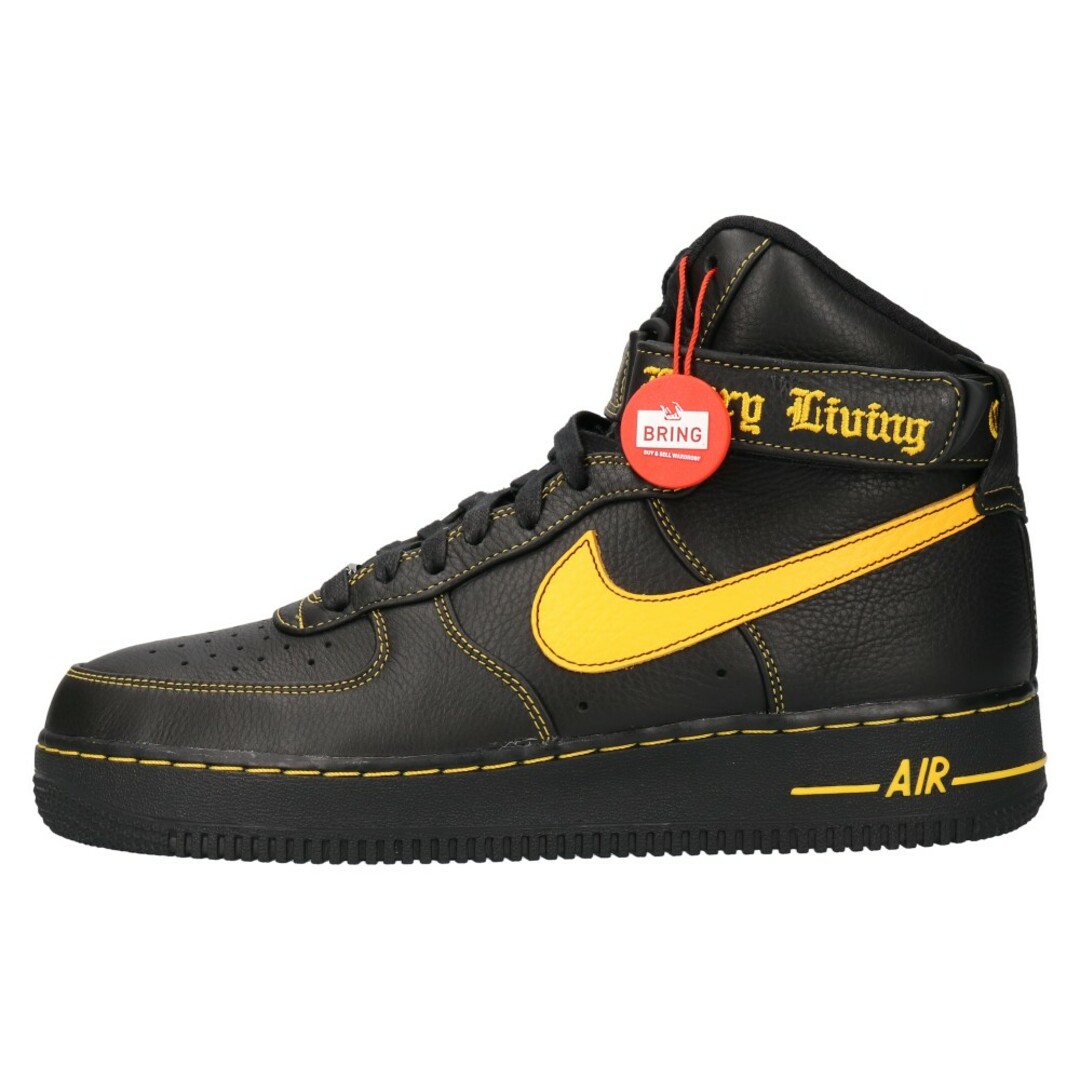 NIKE ナイキ ×Vlone Air Force 1 High Black University Gold 778900-906950 ヴィーロン エアフォース1 ハイ ハイカットスニーカー ブラック ユニバーシティ ゴールド US8/26cm28センチワイズ