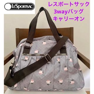 レスポートサック(LeSportsac)の美品！レスポートサック　キャリーオンバッグ　ボストンバッグ　バラ　ドット(ボストンバッグ)