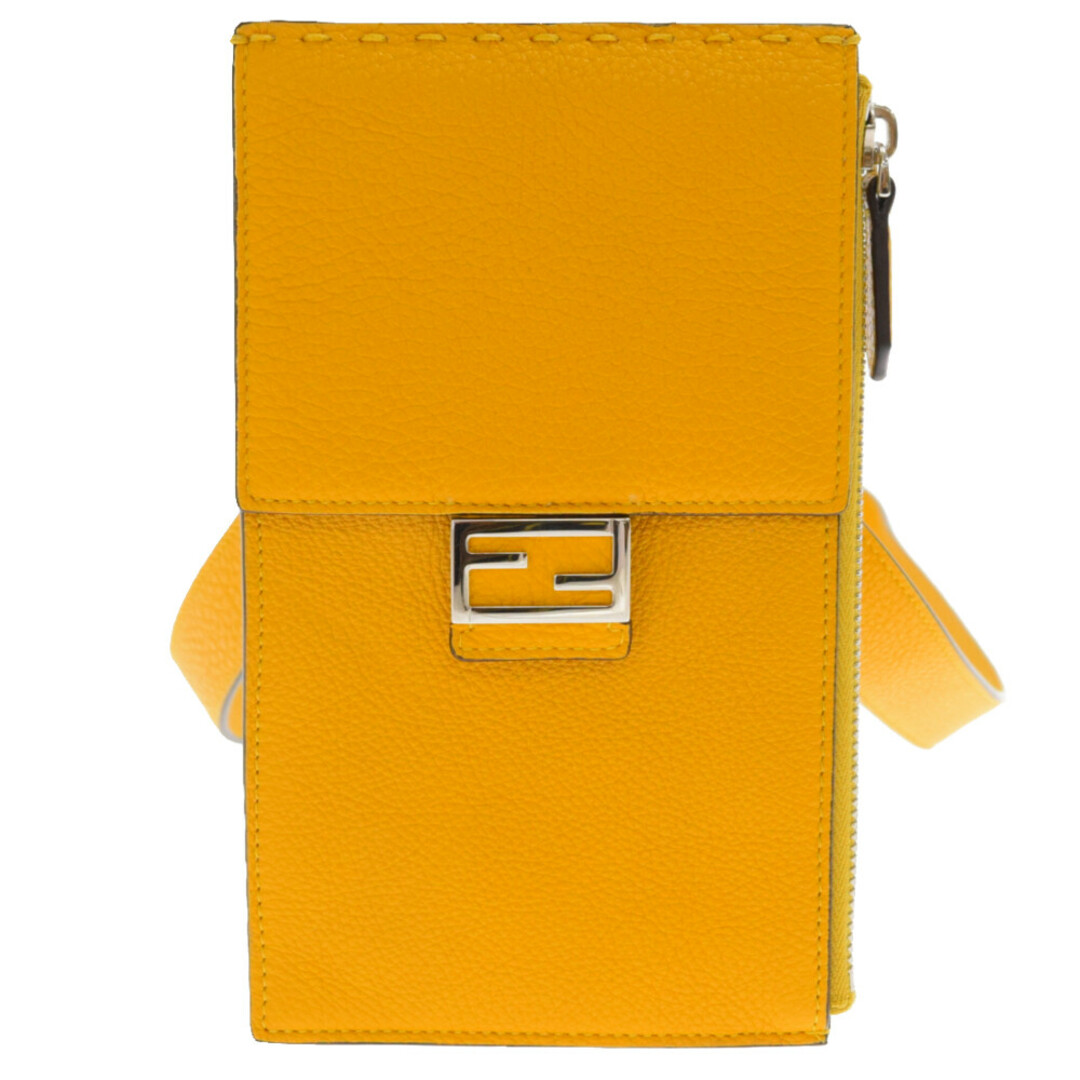 FENDI フェンディ レザーポシェットショルダーバッグ 7AS034 イエロー