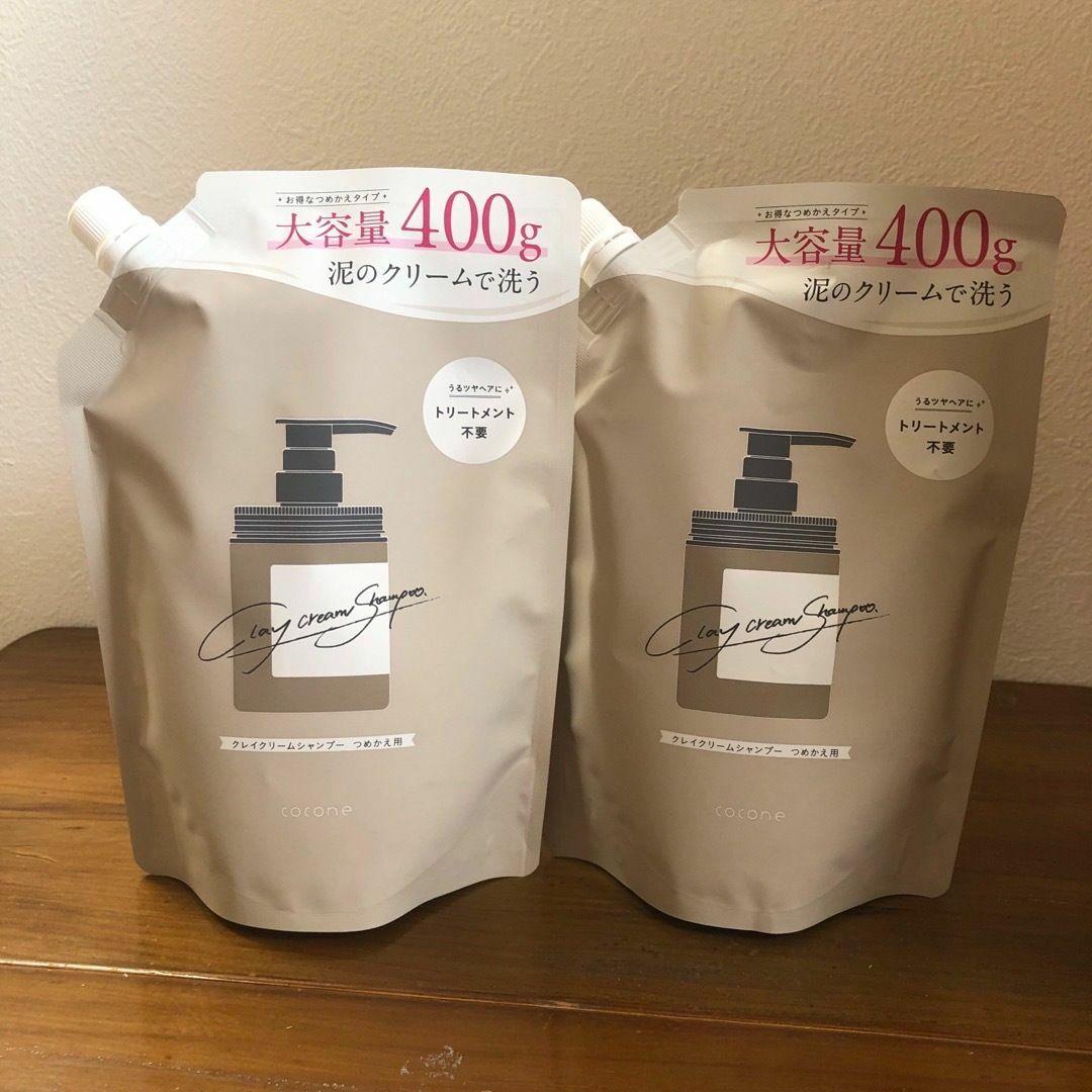 cocone クレイクリームシャンプー 380g +詰替え用400g×2- cocone クレイクリームシャンプー 380g +詰替え用400g×2-