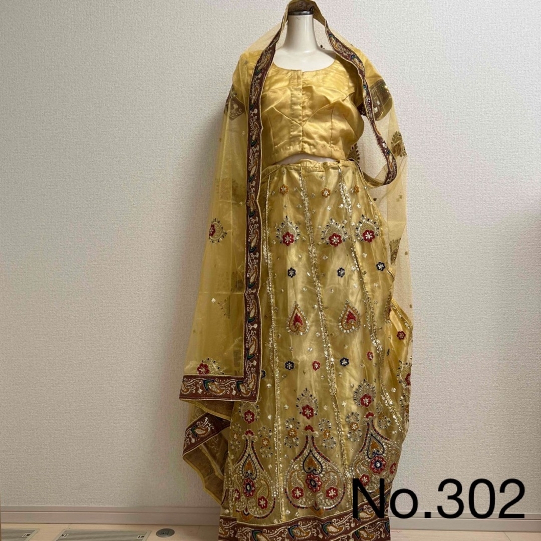 【No.302】インド　ネパール　サリー　レヘンガ　２点セット結婚式