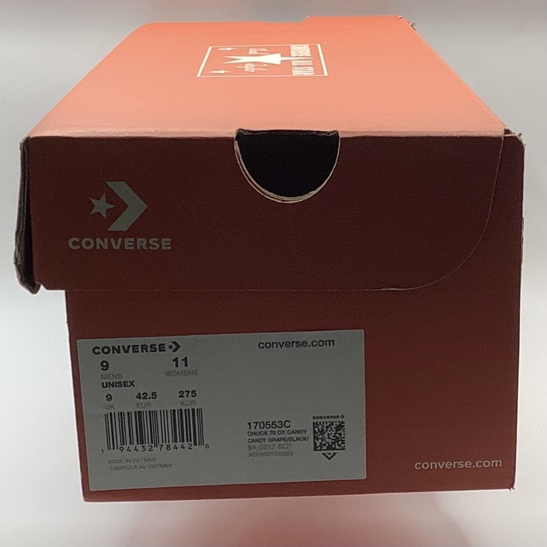 新品未使用 コンバース チャックテイラー 紫 パープル US9 27.5㎝