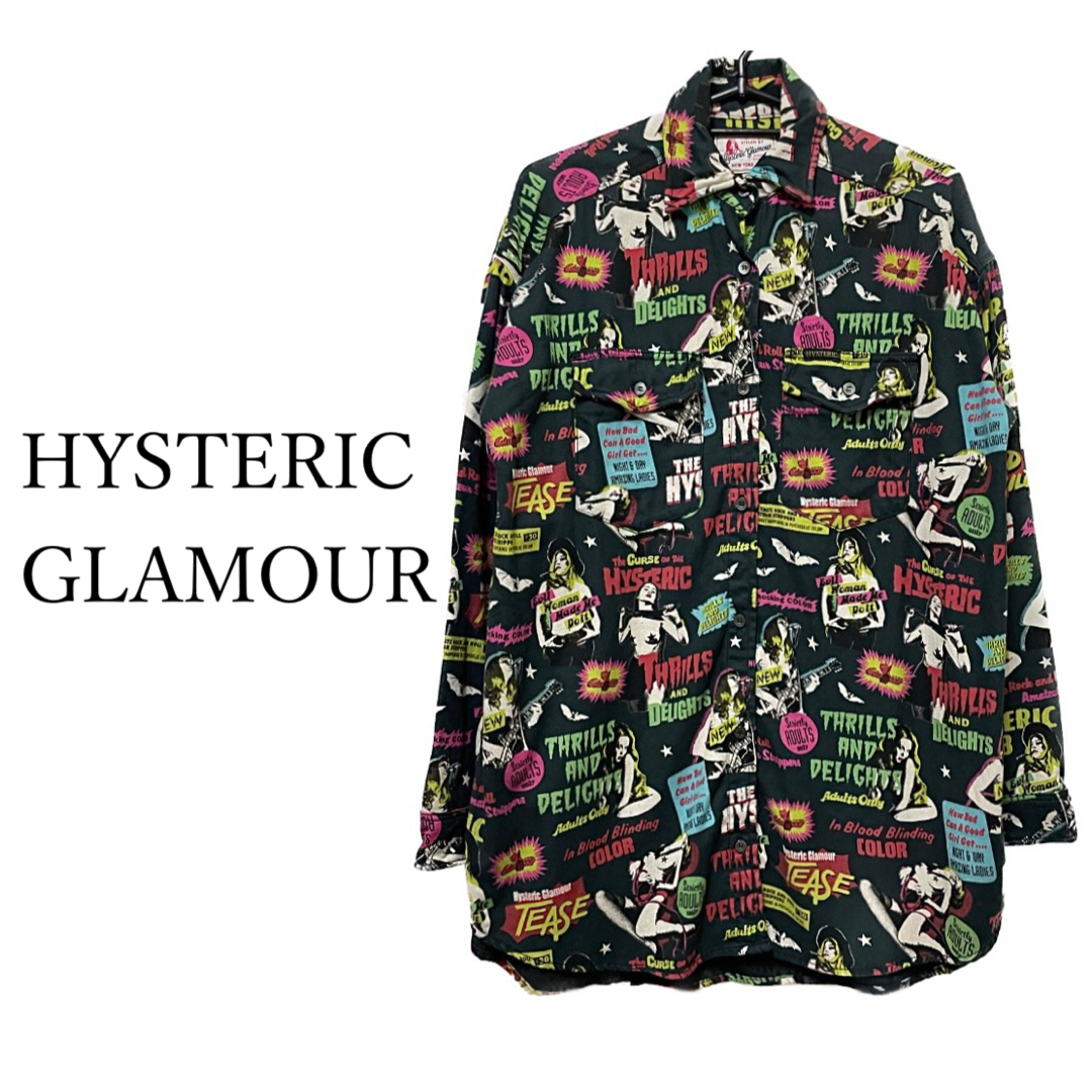 ヒステリックグラマー【美品】girl 総柄 コットン 長袖 シャツ | フリマアプリ ラクマ