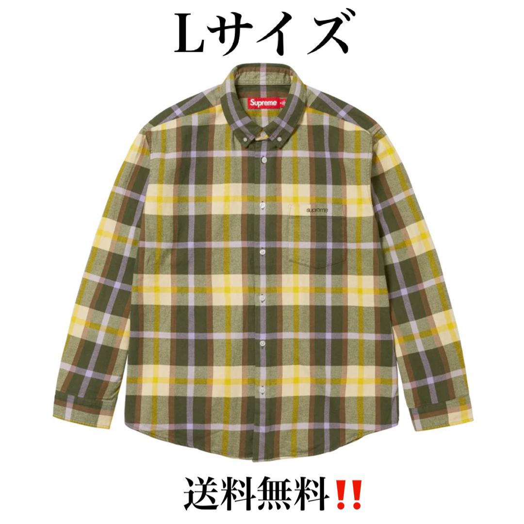 Supreme Plaid Flannel Shirt  Green Lサイズ