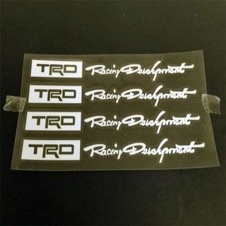 トヨタ(トヨタ)のTRD　ステッカー ４個組　(白文字） 1枚(車外アクセサリ)