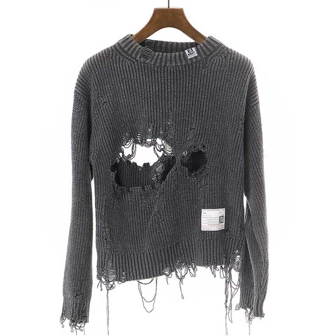 Maison MIHARA YASUHIRO メゾン ミハラヤスヒロ 23SS DISTRESSED PULLOVER デストロイダメージニットセーター グレー F