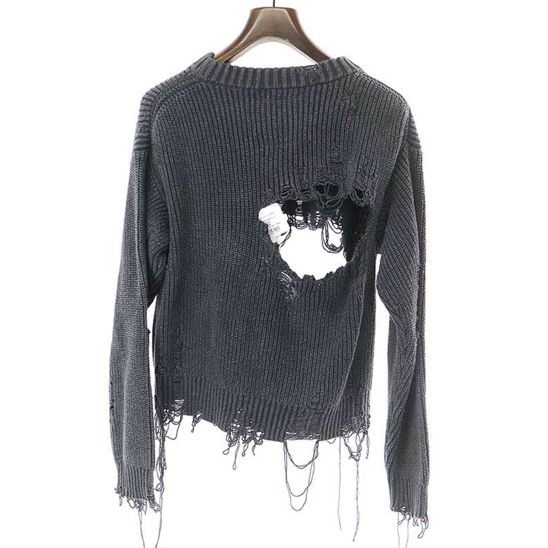 Maison MIHARA YASUHIRO メゾン ミハラヤスヒロ 23SS DISTRESSED PULLOVER デストロイダメージニットセーター グレー F 3