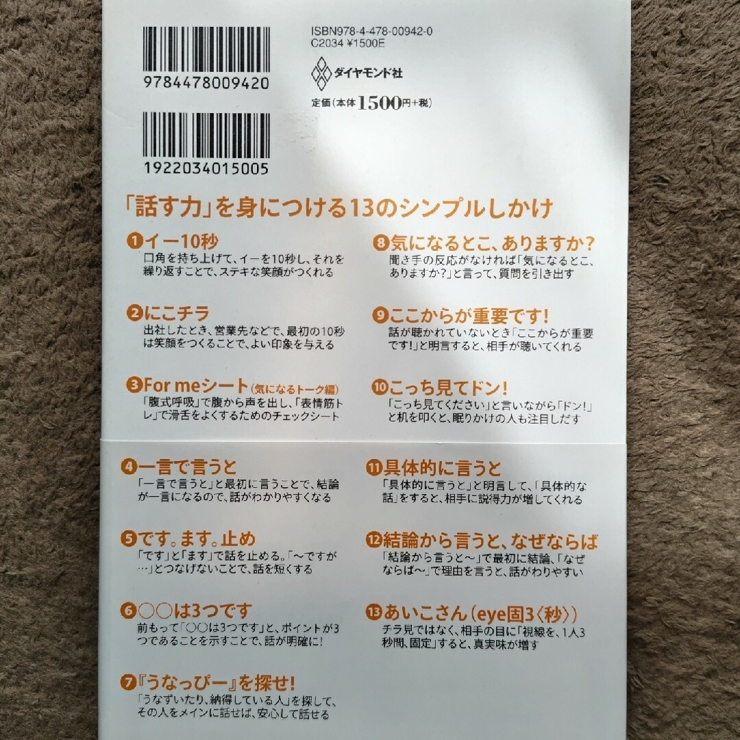 ダイヤモンド社(ダイヤモンドシャ)のビジネス本　話す力 エンタメ/ホビーの本(ビジネス/経済)の商品写真