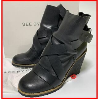 シーバイクロエ(SEE BY CHLOE)のシーバイクロエ 38≒24.5cm ブーツ 黒 jcs(ブーツ)