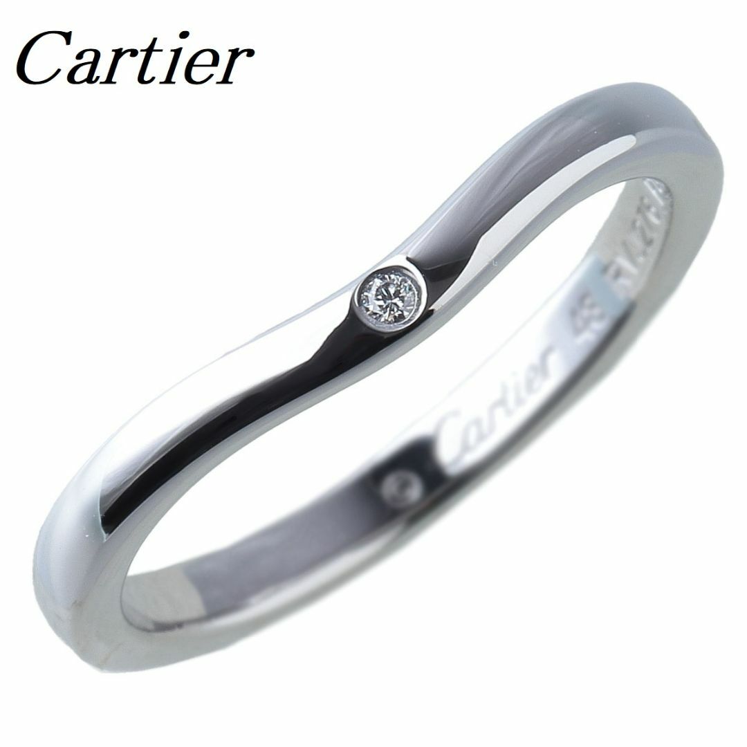 カルティエ ダイヤリング バレリーナ ウェディング カーブ 3PD #48 幅2.0mm PT950 保証書(2023年) Cartier【13675】