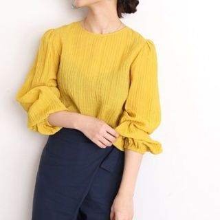 スローブイエナ(SLOBE IENA)の【超美品】ワッシャーブラウス♡(イエロー)(シャツ/ブラウス(半袖/袖なし))