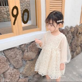 韓国こども服　ベビー服　レースワンピース　90 バースデーフォト　女の子ベビー(ワンピース)