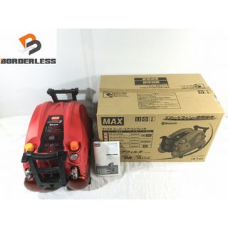 ☆極美品☆ MAX マックス 11L 常圧/高圧 エアコンプレッサ AK-HL1270E3 赤/レッド Bluetooth スマホで遠隔操作 78457(工具)