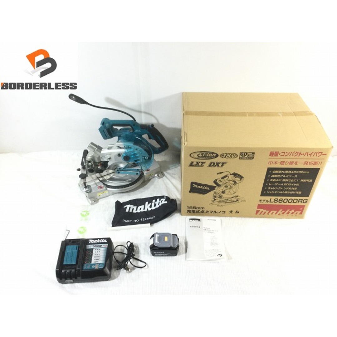 ☆未使用品☆makita マキタ 18V 165㎜ 充電式卓上マルノコ LS600DRG バッテリー1個(18V 6.0AH) 充電器 軽量 卓上丸ノコ 78519