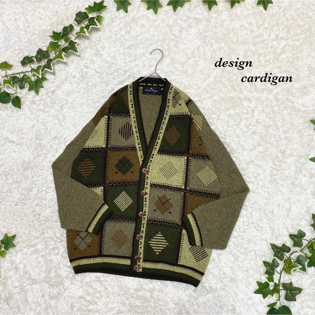 柄ニット 総柄 セーター デザイン 幾何学柄 カーディガン 刺繍 民族