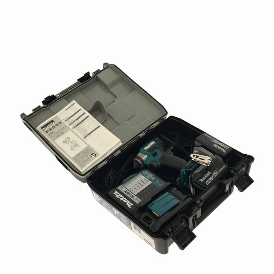 ☆美品☆makita マキタ 18V 充電式インパクトドライバ TD173DRGX 青/ブルー バッテリー2個(18V 6.0Ah) 充電器 ケース付 78226