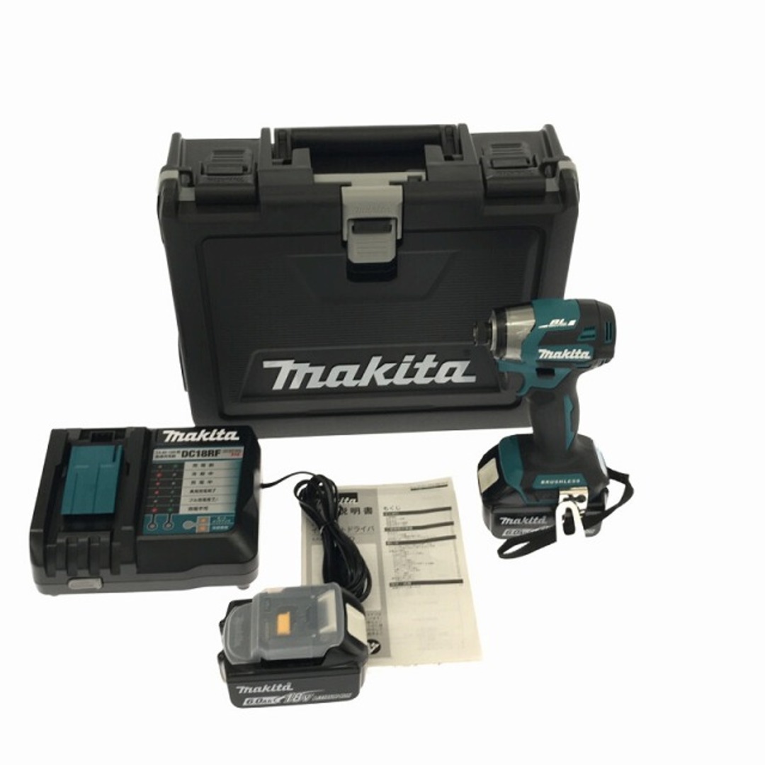 ☆美品☆makita マキタ 18V 充電式インパクトドライバ TD173DRGX 青/ブルー バッテリー2個(18V 6.0Ah) 充電器 ケース付 78226