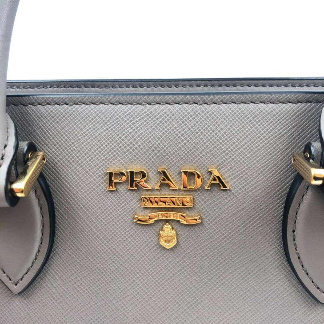 プラダ PRADA サフィアーノ 2WAYハンドバッグ 1BA113 グレー