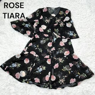 ROSE TIARA ローズティアラ　花柄　シースルー　ワンピース　花(ひざ丈ワンピース)