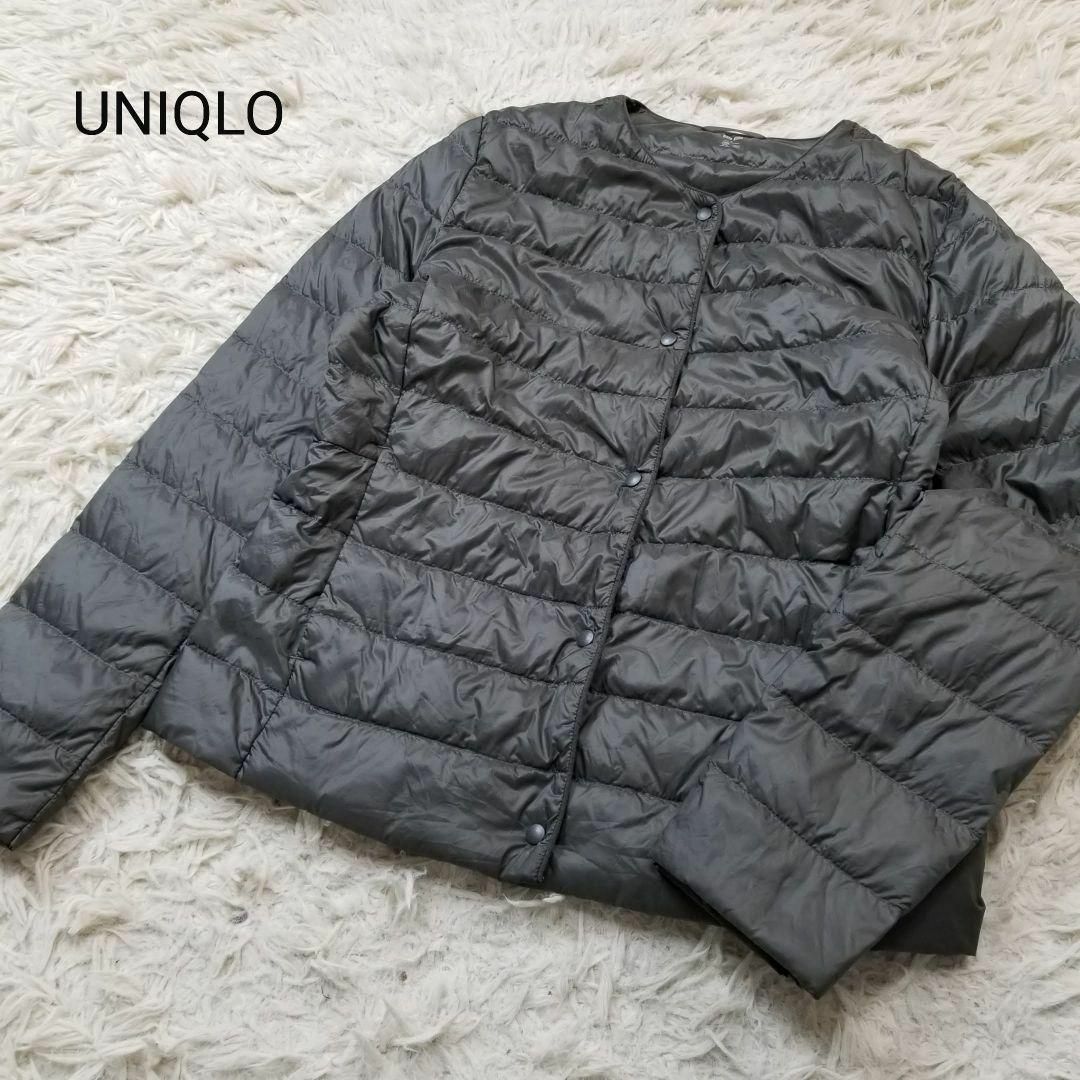 UNIQLO(ユニクロ)のVネック可能UNIQLOレディースMウルトラライトダウンコンパクトジャケット緑系 レディースのジャケット/アウター(ダウンジャケット)の商品写真