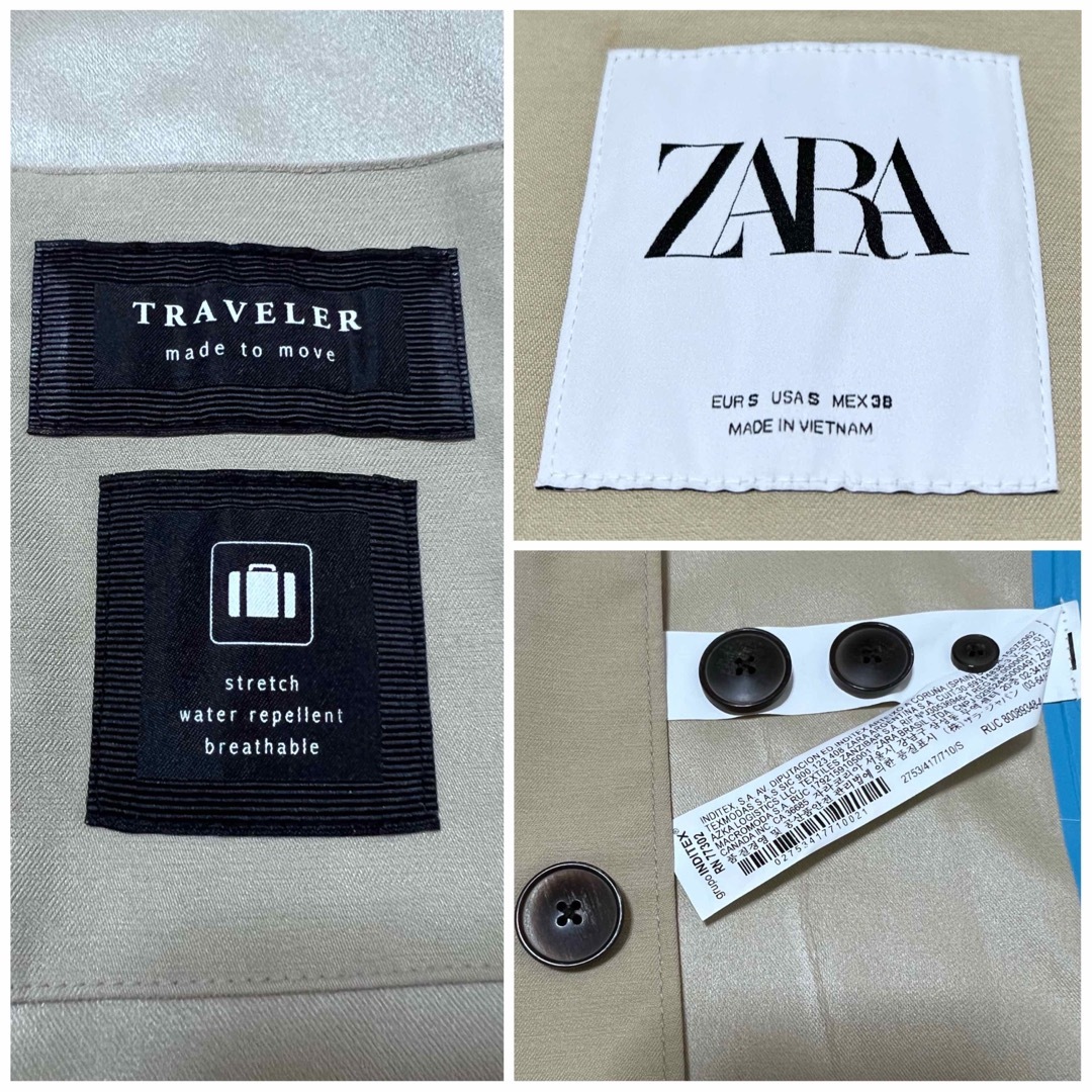 ZARA TRAVELER ザラ ステンカラー トレンチコート S 耐久撥水防風