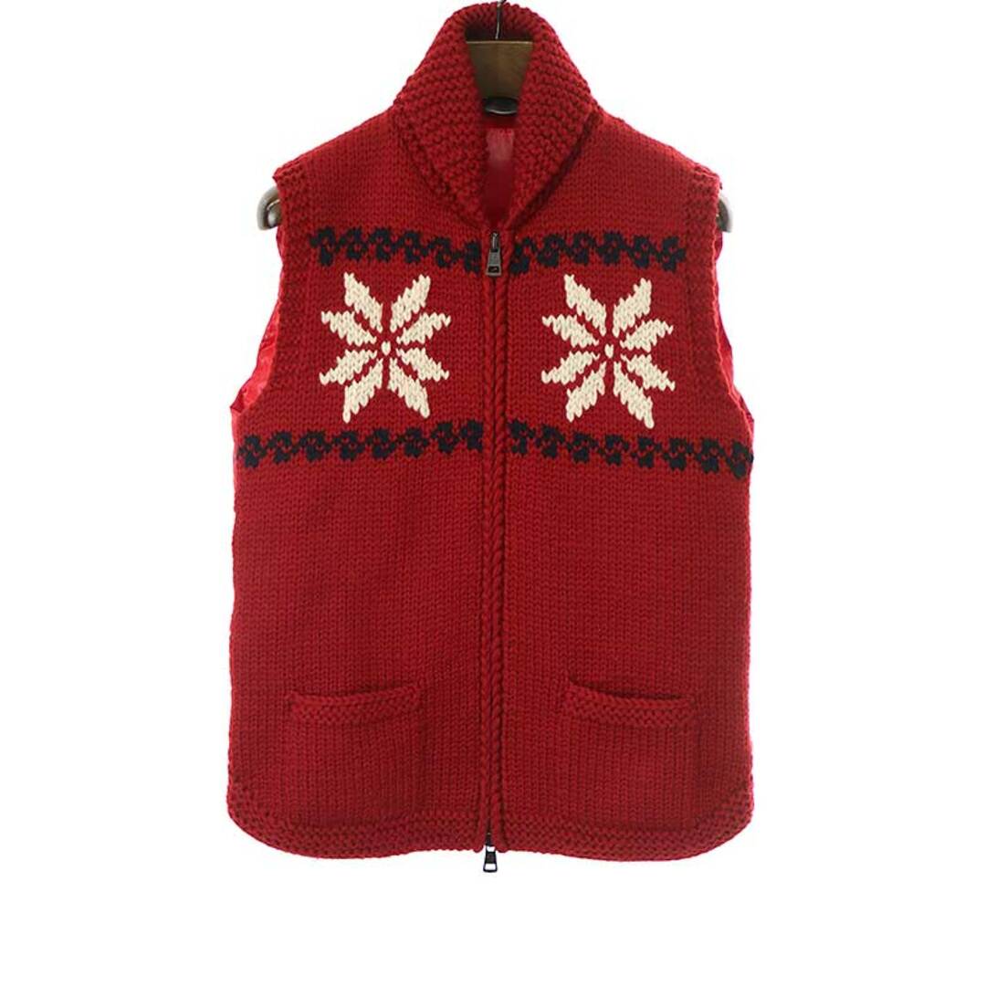 MONCLER モンクレール MAGLIONE TRICOT GILET ノルディックニットダウンベスト レッド L