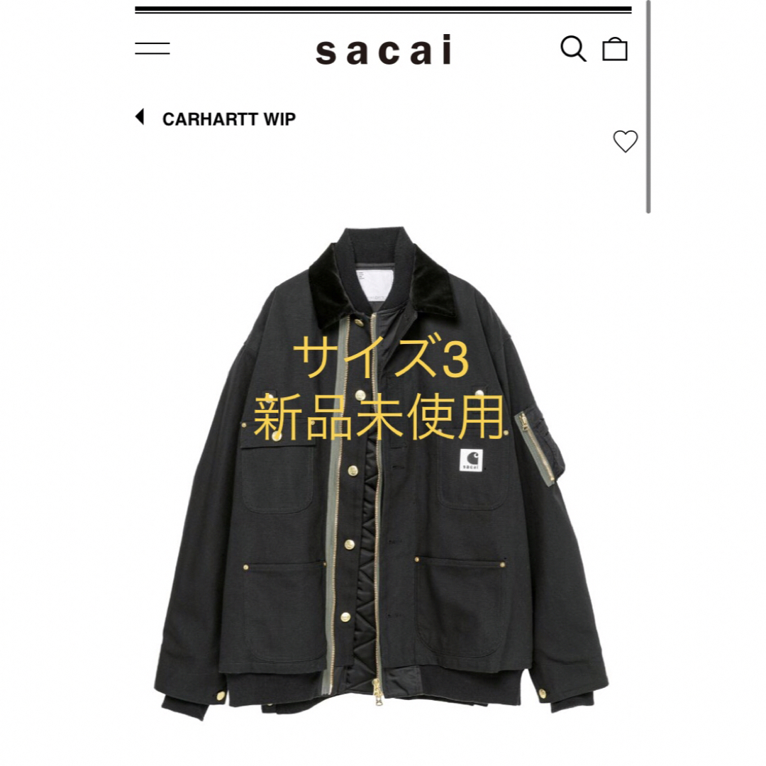 sacai(サカイ)のsacai x Carhartt WIP Canvas x MA-1 size3 メンズのジャケット/アウター(ブルゾン)の商品写真