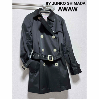 ジュンコシマダ(JUNKO SHIMADA)のAWAW BY JUNKOSHIMADA ダブル トレンチコート  9AR 黒(トレンチコート)