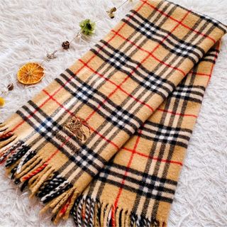 バーバリー(BURBERRY)の美品 バーバリーズ デカロゴ刺繍 ホースロゴ ノバチェック マフラー ストール(マフラー/ショール)