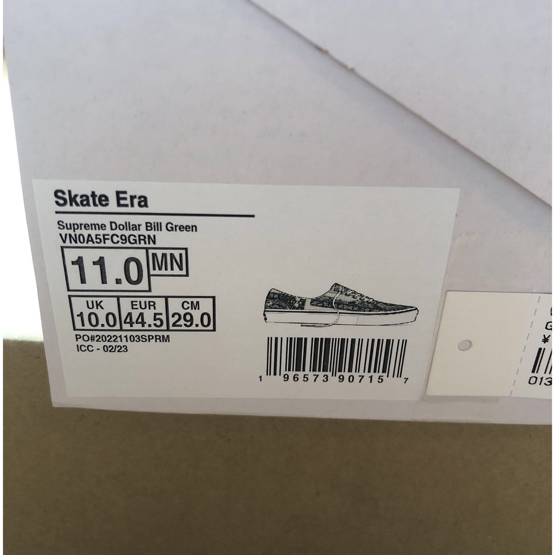 Supreme Vans Dollar Bill Era 29cm 新品未使用