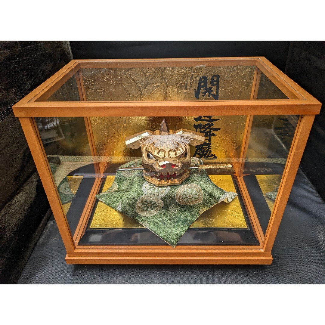 ☆b73 、○加賀獅子頭　郷土玩具　魔よけ　厄払い　縁起物　ガラス箱付 6