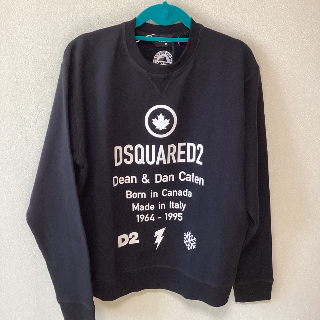 DSQUARED2　ディースクエアード　テープロゴスウェット　黒　XL