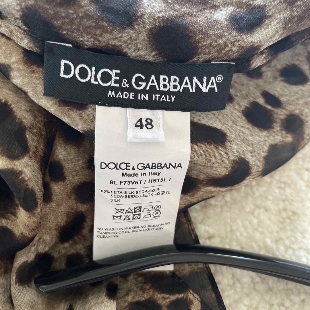 DOLCE&GABBANA 豹柄シアーブラウス48サイズ