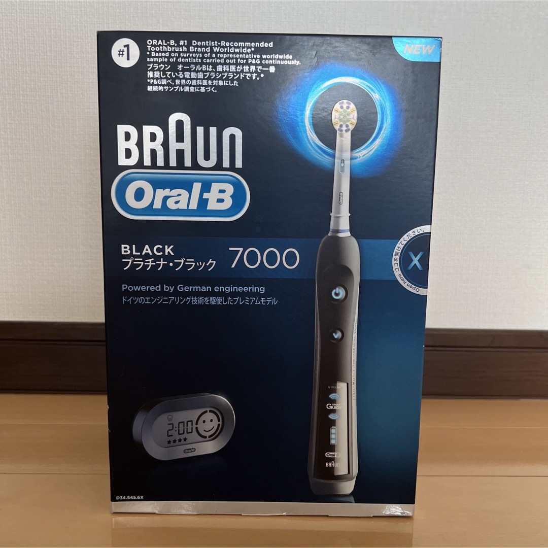 ブラウン オーラルB プラチナブラック 電動歯ブラシ D345456X  未開封充電持続期間10日間