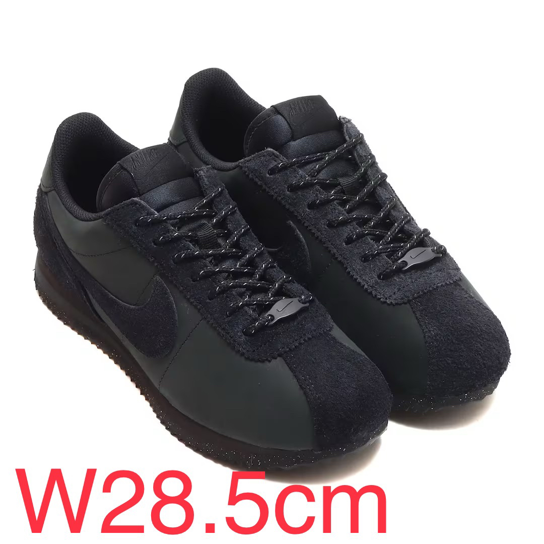 靴/シューズNIKE W CORTEZ PRM BLACK/BLACK-BLACK