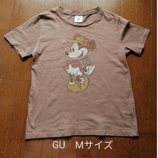 ディズニー(Disney)のGU　ミニーマウスのＴシャツ　M(Tシャツ(半袖/袖なし))