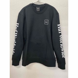 新品⭐️　HUF　ハフ　袖プリントトレーナー　BK L