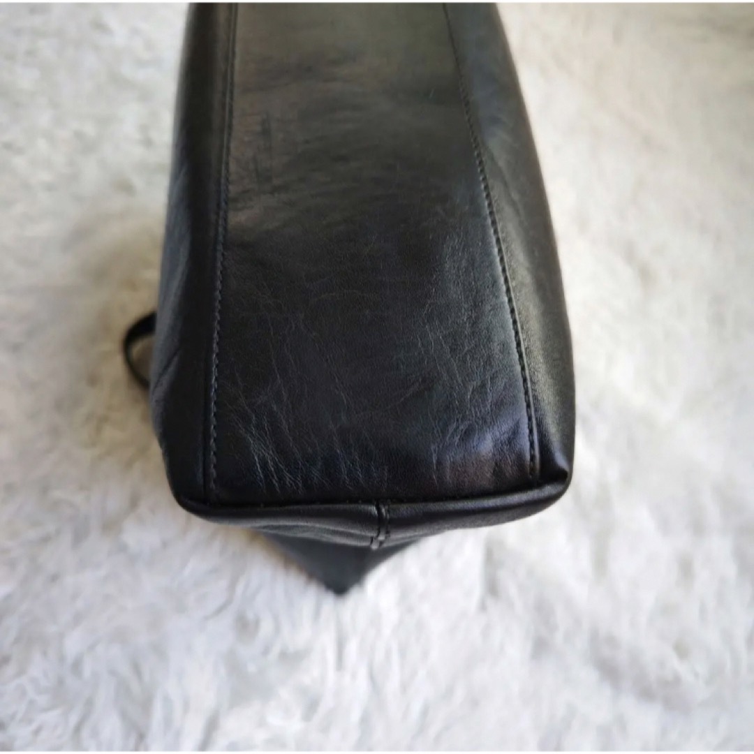 【美品】ヒロフ イタリアンレザー トート 黒 (内側スエード)