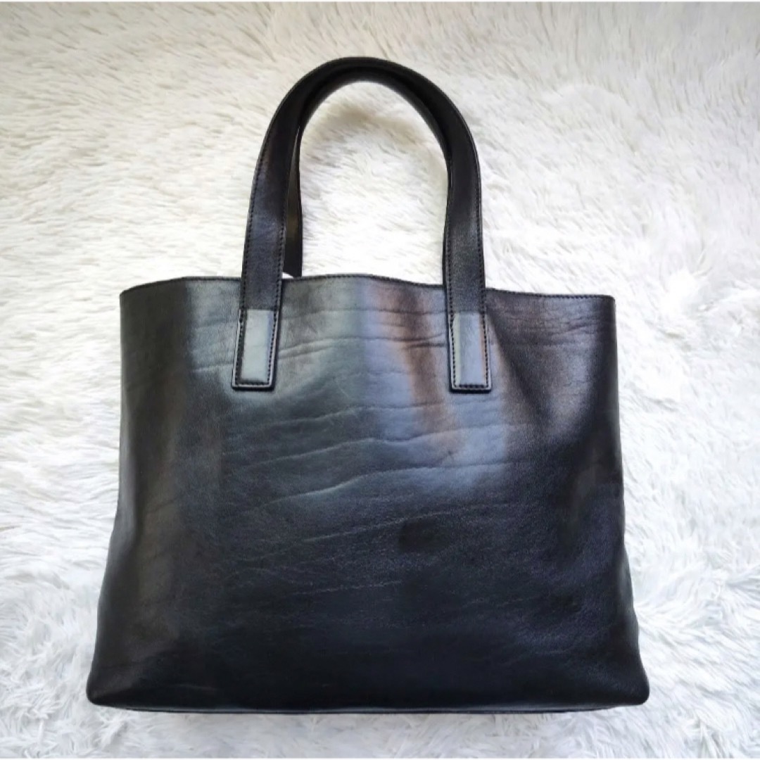 【美品】ヒロフ イタリアンレザー トート 黒 (内側スエード)