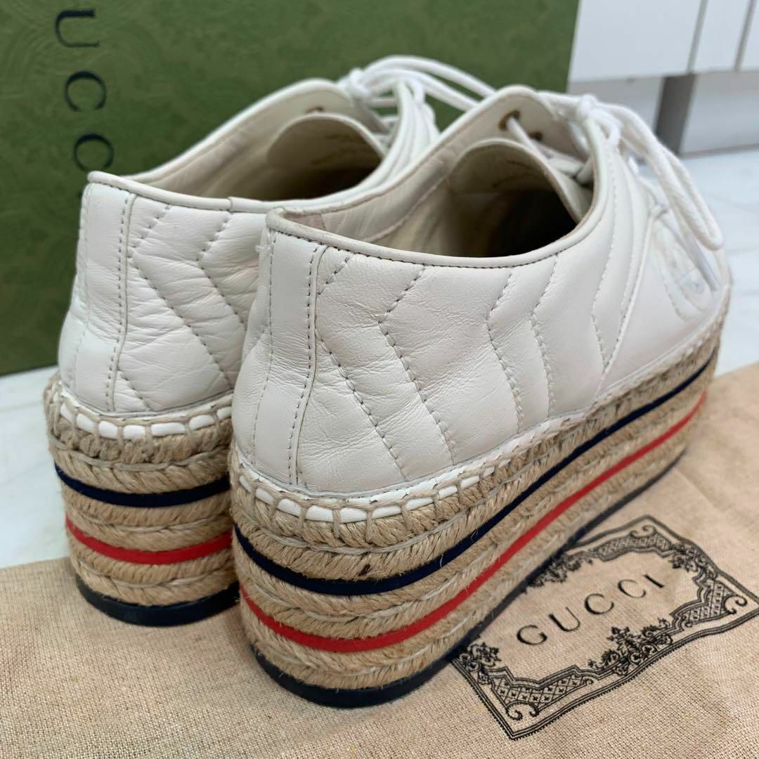 グッチ GUCCI スニーカー エスパドリーユ 厚底 プラットフォーム 極美品-