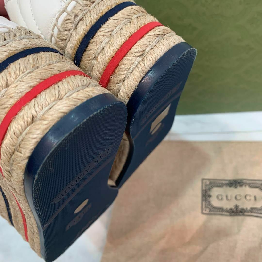 ☆超美品☆GUCCI エスパドリーユ 厚底スニーカー レザー ホワイト