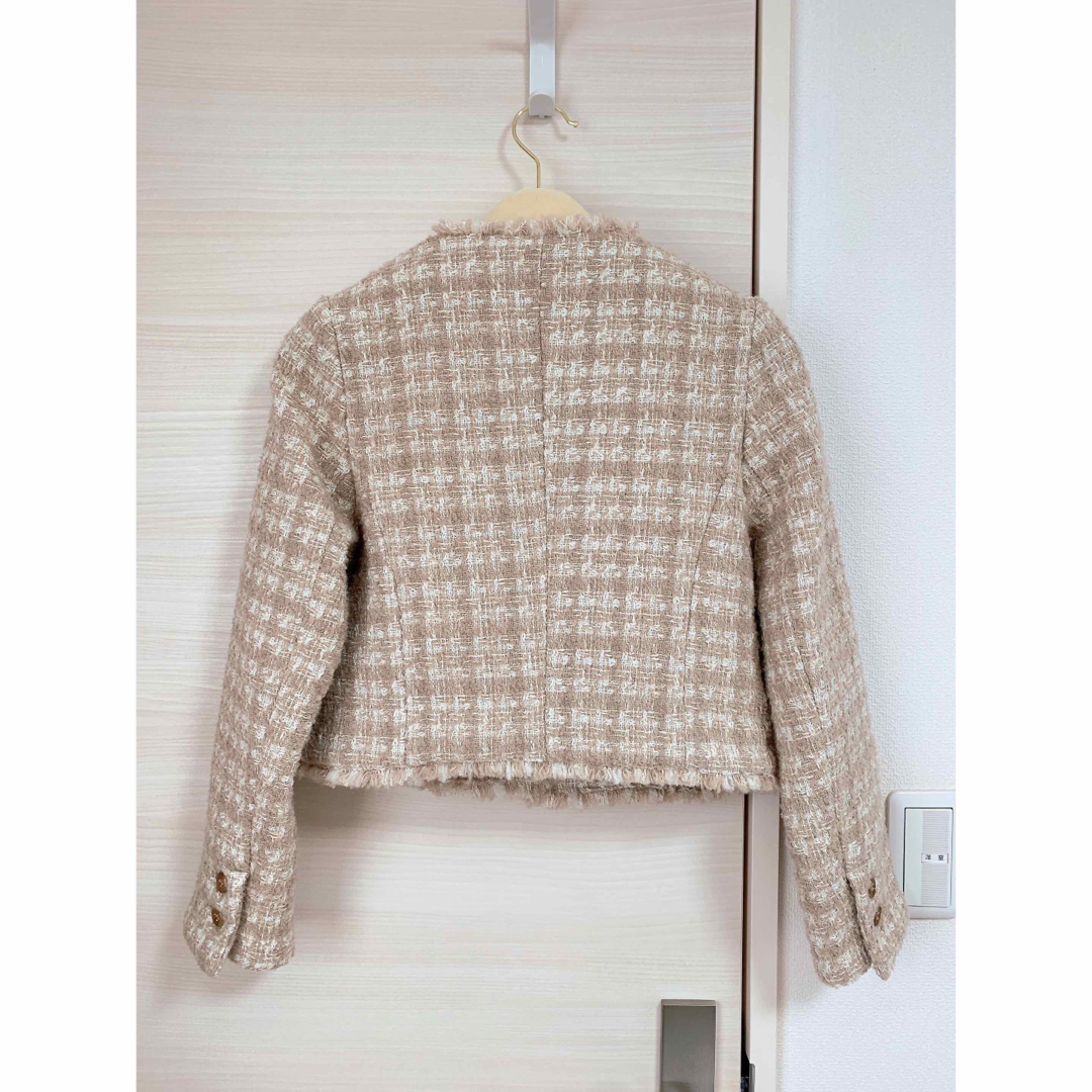 latteサイズherlipto Wool-Blend Fancy Tweed Jacket