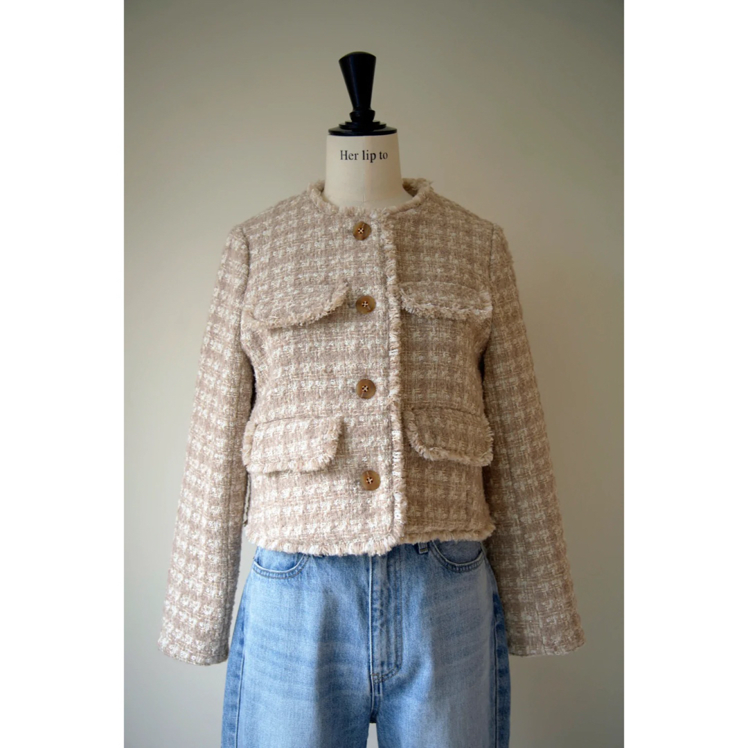 Herlipto Wool-Blend Fancy Tweed Jacket-