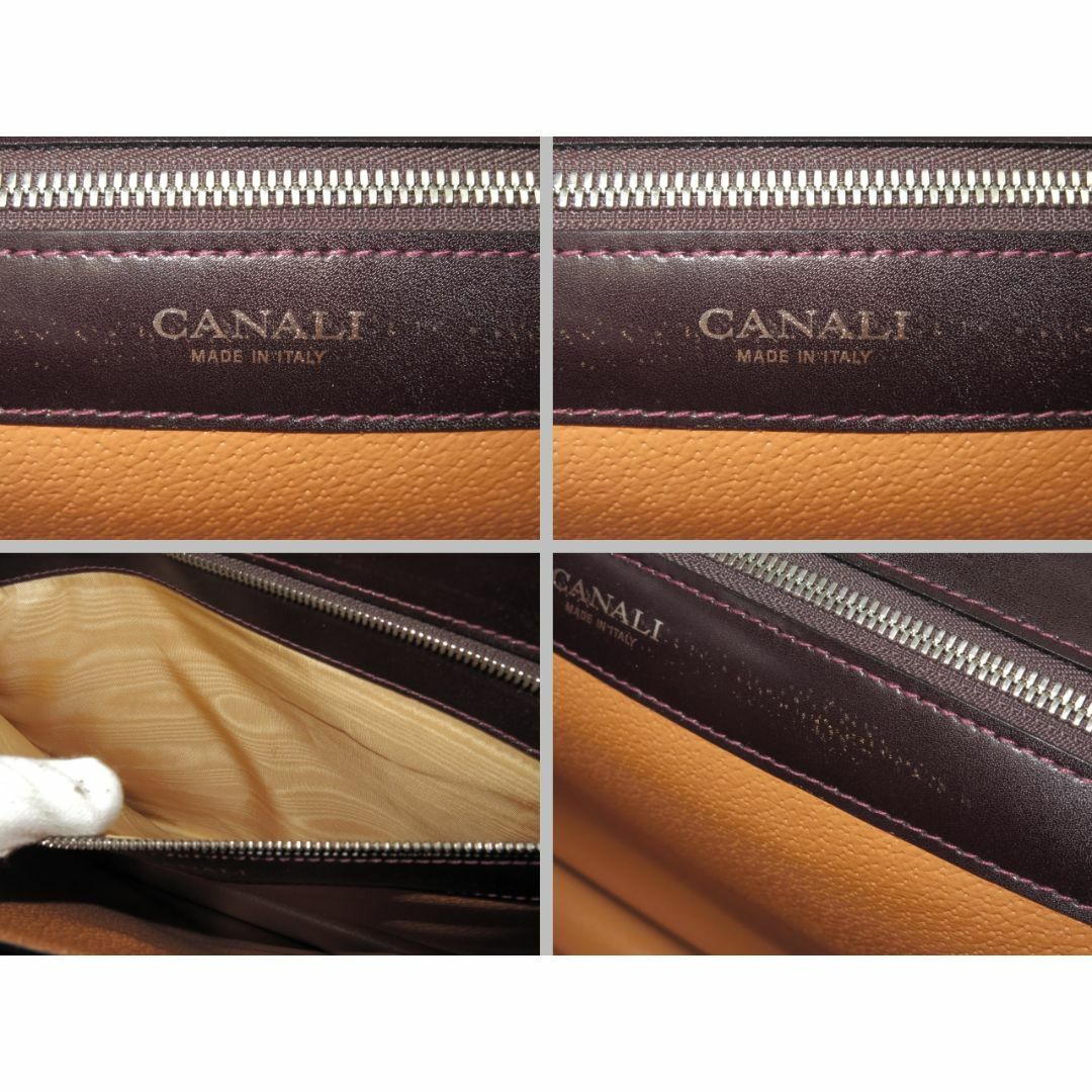 カナーリ　ビジネスバッグ　赤茶　ブラウン系　イタリア製　CANALI　18670765傷やくすみが見られます全体