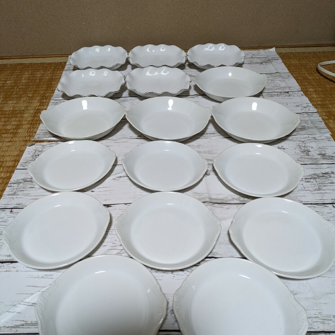 ☆激安☆白色陶器製中小皿16点セット