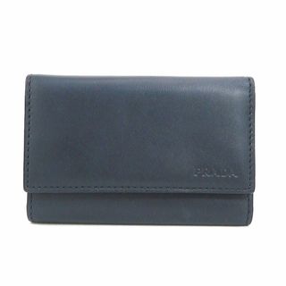 プラダ(PRADA)のプラダ PRADA キーケース レザー/メタル ネイビー/シルバー メンズ 送料無料【中古】 e56717a(キーケース/名刺入れ)