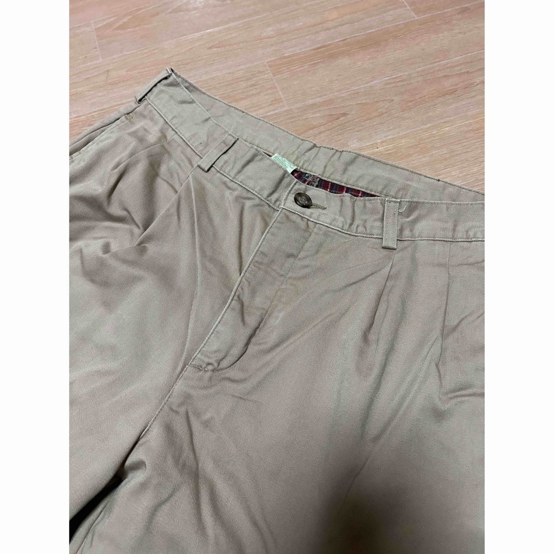 中古品 L.L.Bean エルエルビーン 裏地ネル 2タック チノパン 33