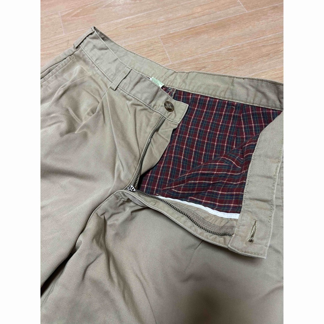 中古品 L.L.Bean エルエルビーン 裏地ネル 2タック チノパン 33