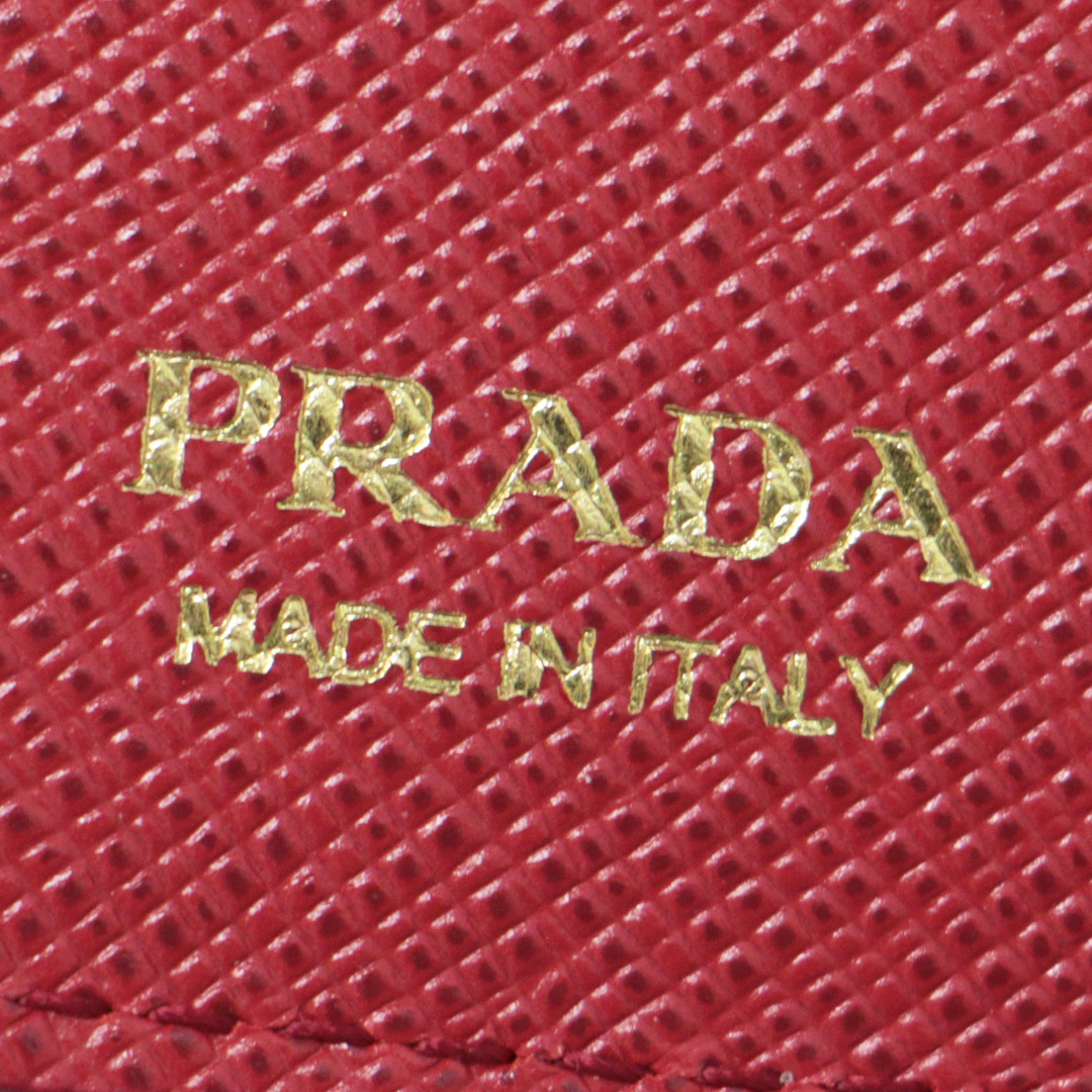 PRADA - PRADA プラダ 財布 2つ折り財布 レッド コンパクトウォレット